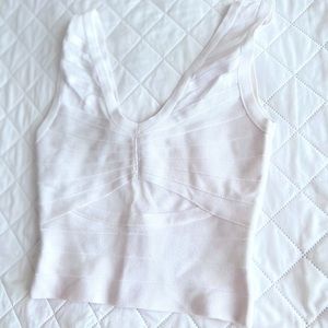bebe White Crop Top